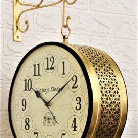 Vintage Clock Handcrafted Double Side Analog Clock